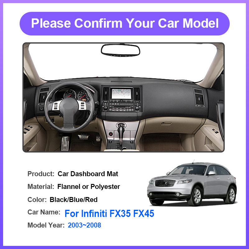 لإنفينيتي FX35 FX45 2003 ~ 200 - مراجعة Car Anti-Slip Dashboard Mat وسعره