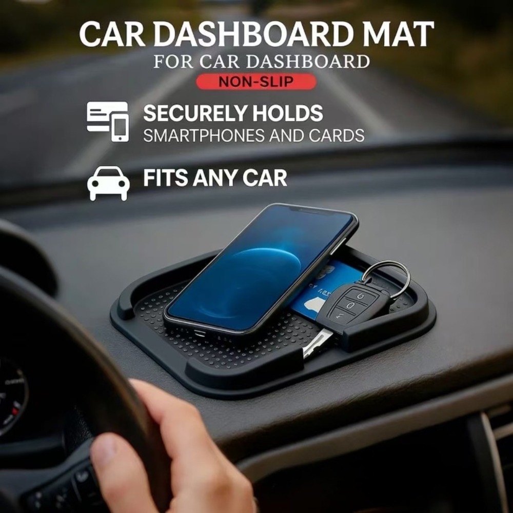 حامل هاتف سيليكون مضاد للانزلا - مراجعة Car Anti-Slip Dashboard Mat وسعره
